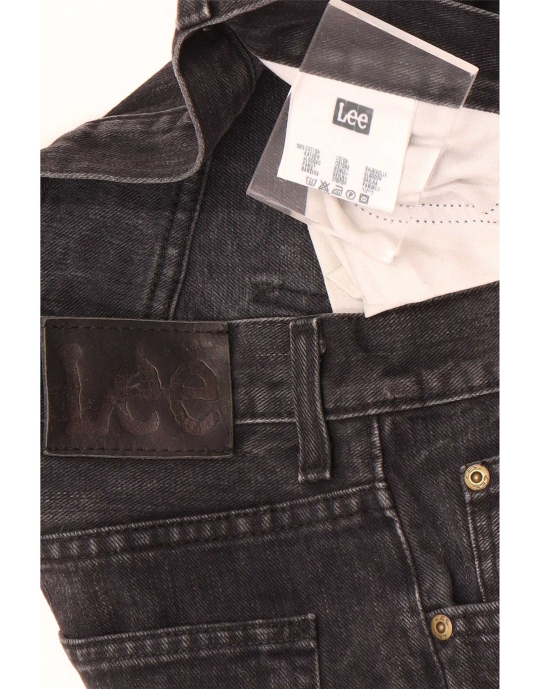 Lee Herren Denver Bootcut Jeans W33 L36 Schwarze Baumwolle