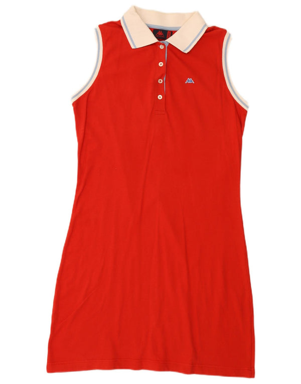 Kappa Damen Ärmelloses Polokleid UK 18 XL Rote Colourblock-Baumwolle