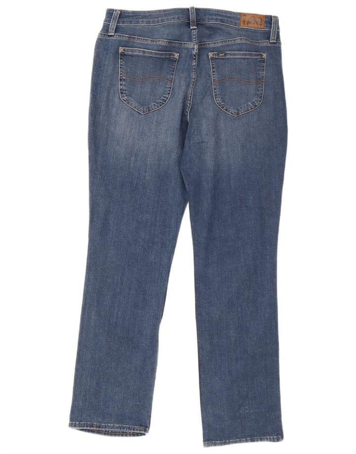 Lee Damen Mid Rise Regular Straight Jeans W31 L31 Blaue Baumwolle