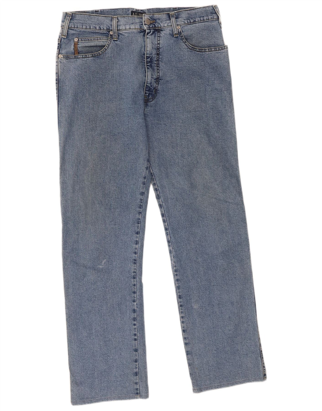 Armani Herren Straight Jeans W34 L30 Blaue Baumwolle