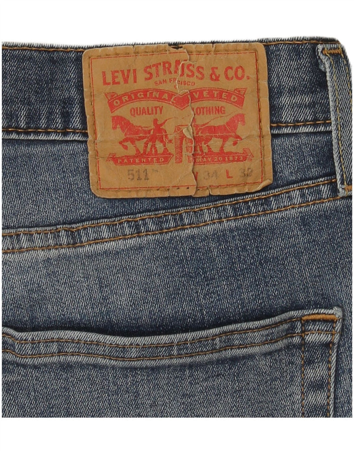 Levi's Herren 511 Slim Jeans W34 L32 Blaue Baumwolle