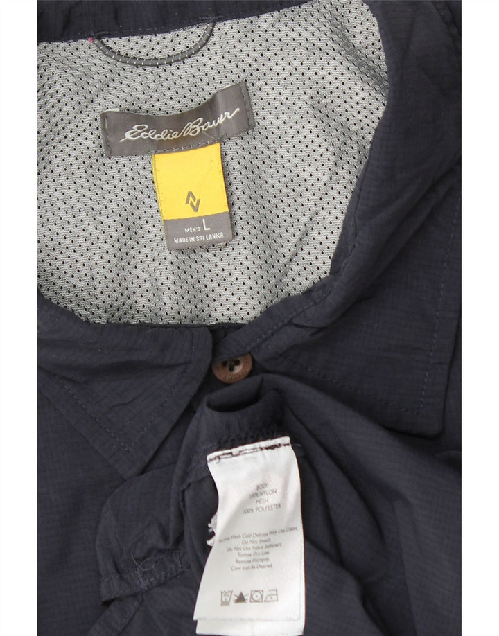 Eddie Bauer Herren-Reisehemd, groß, marineblaues Nylon