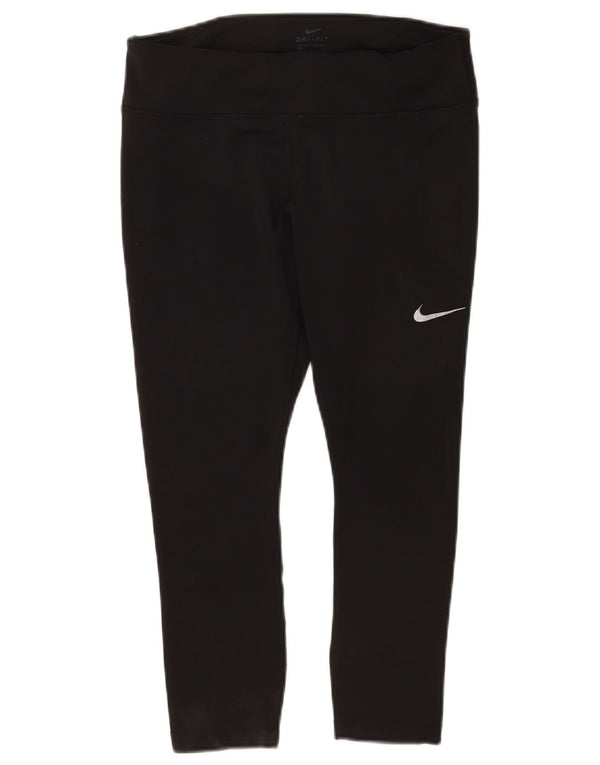 Nike Damen Leggings UK 16 Large Schwarz Polyester