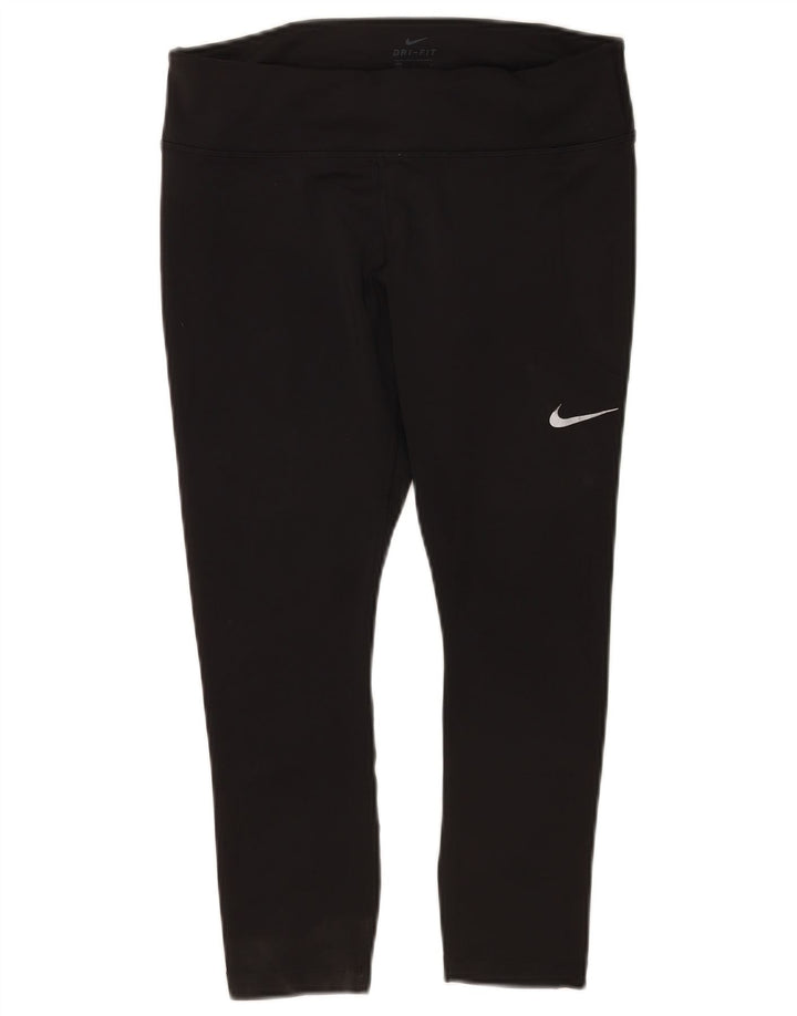 Nike Damen Leggings UK 16 Large Schwarz Polyester