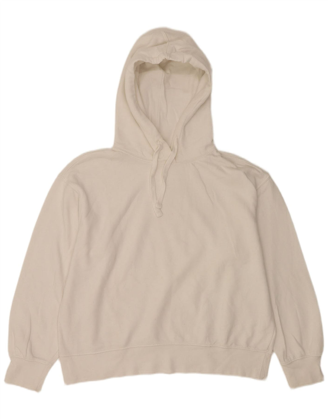 Zara Damen Übergroßer Kapuzenpullover UK 16 Large Weiß