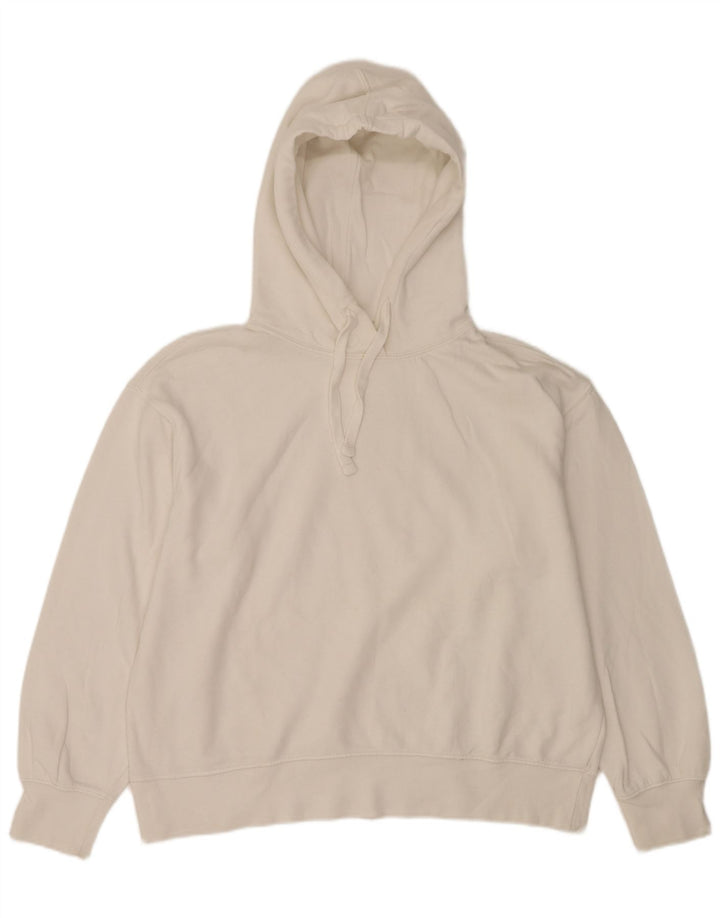 Zara Damen Übergroßer Kapuzenpullover UK 16 Large Weiß