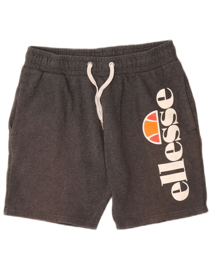 ELLESSE Herren-Sportshorts mit Grafik, Größe S, graue Baumwolle