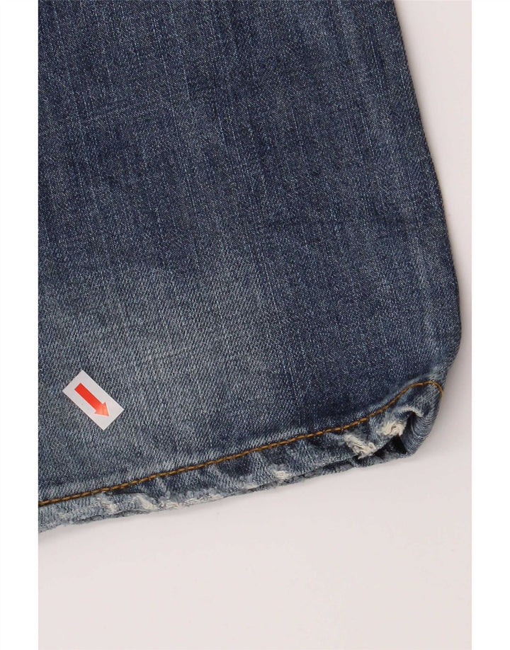 Lee Herren Knox Distressed Straight Jeans W38 L32 Blaue Baumwolle