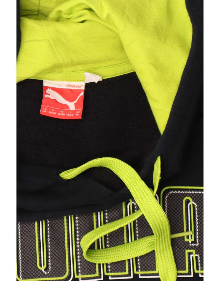Puma Herren Grafik-Hoodie-Pullover aus Baumwolle in mittlerem Marineblau