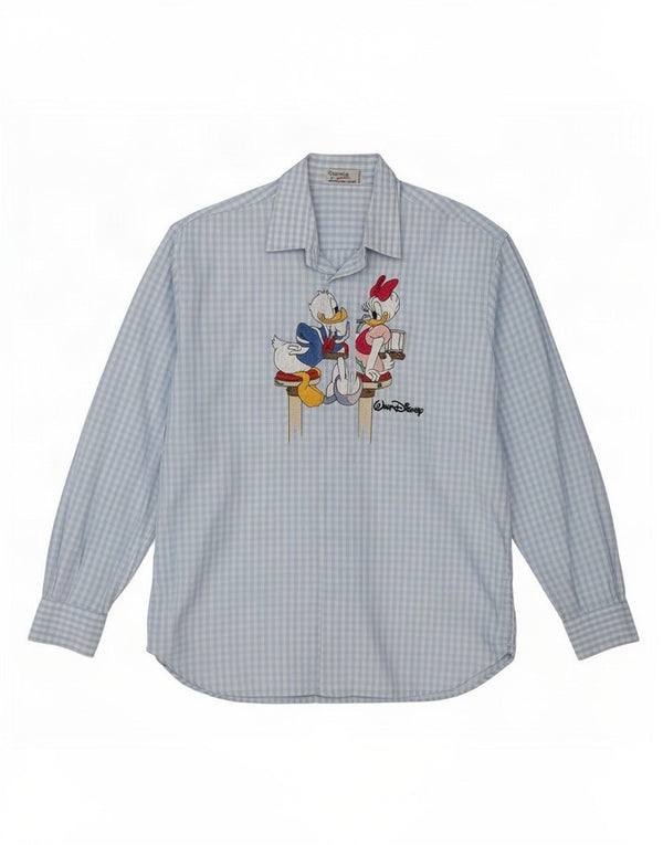 Emmanuel Schvili Damen Disney Graphic Shirt UK 16 Large Blue Gingham