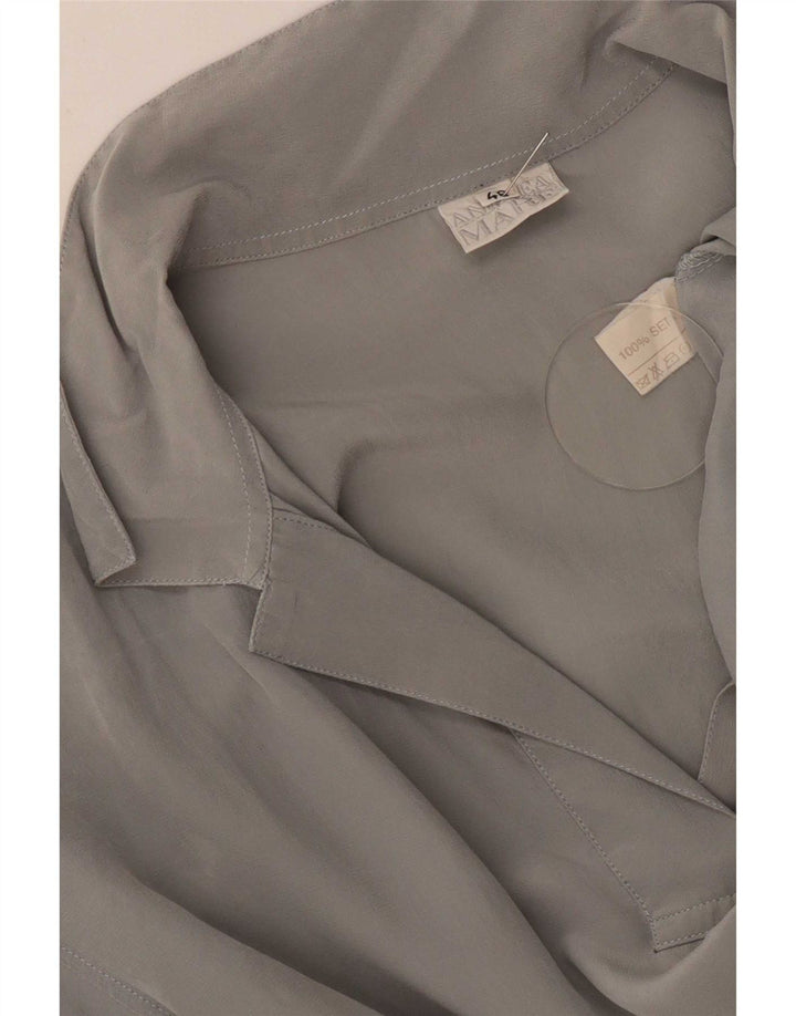 Andrea Mare Damen Poloshirt IT 48 XL Graue Seide