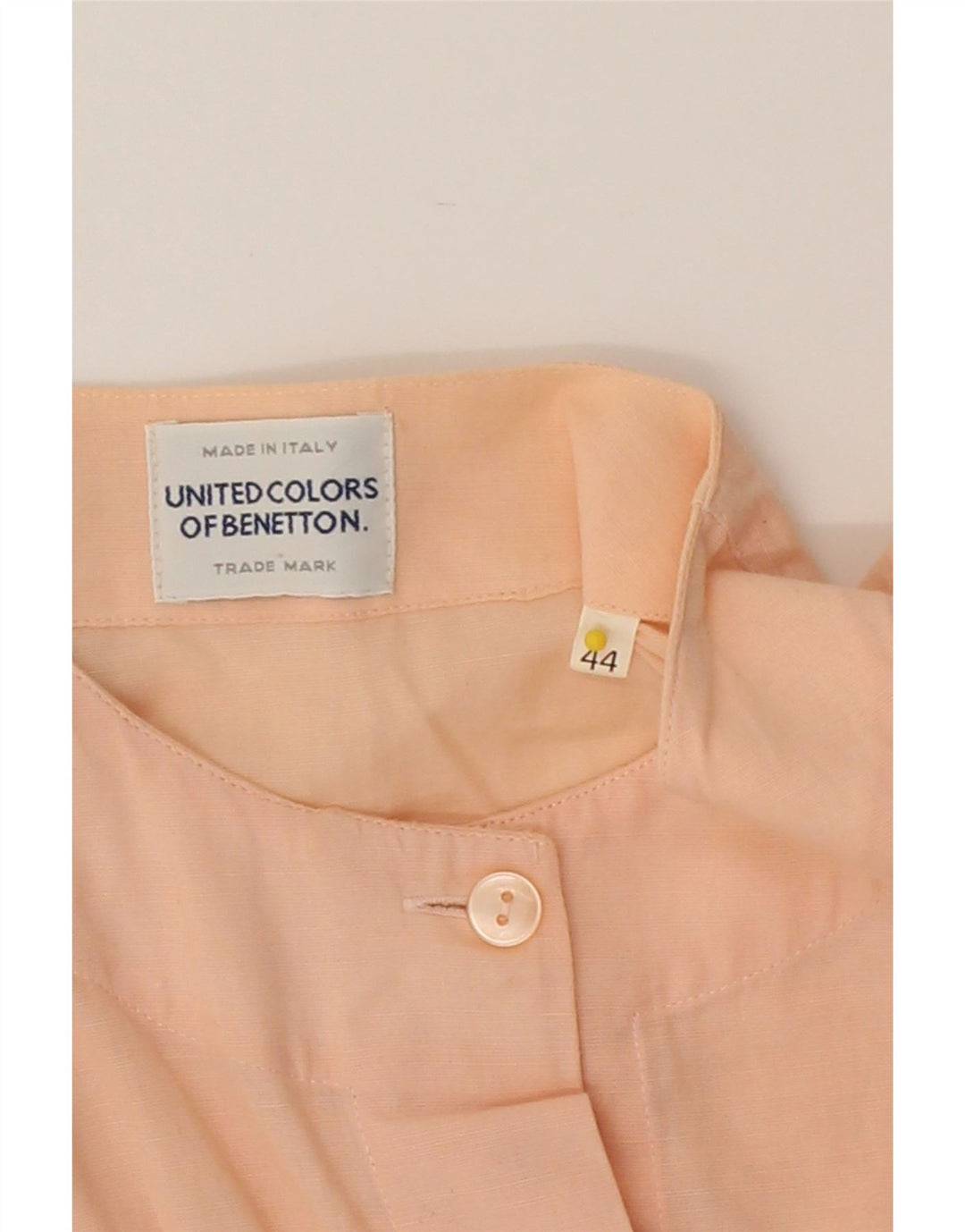 BENETTON Womens Shirt Blouse IT 44 Medium Beige Cotton Vintage Benetton and Second-Hand Benetton from Messina Hembry 
