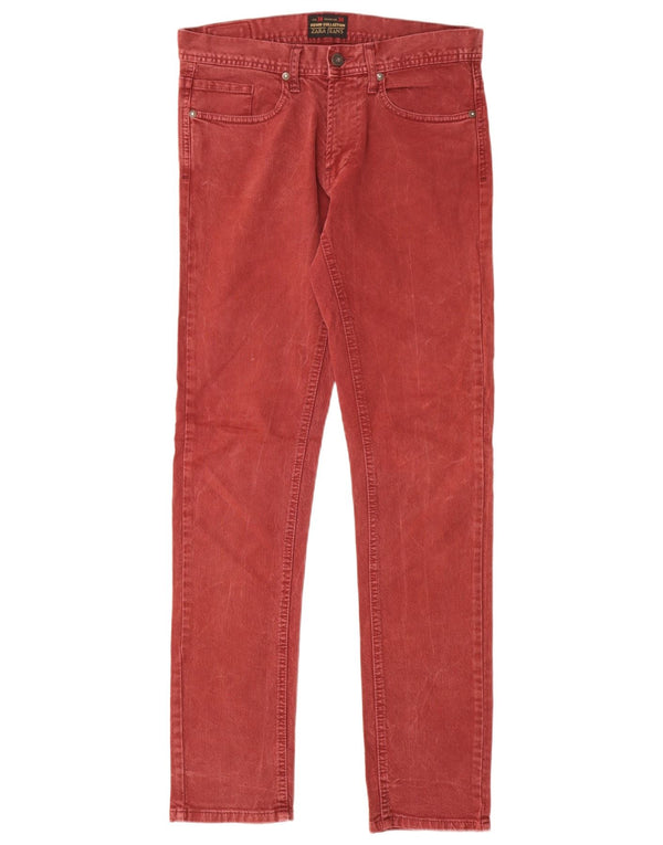 Zara Herren Slim Jeans EU 38 Small W30 L30 Rote Baumwolle