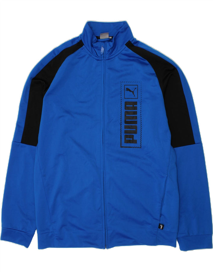 PUMA Boys Graphic Tracksuit Top Jacket 15-16 Years Blue Colourblock Vintage Puma and Second-Hand Puma from Messina Hembry 