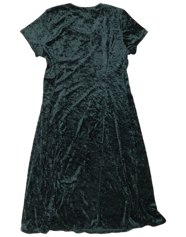 St. Bernard Womens Velvet A-Line Dress UK 16 Large Green Polyester