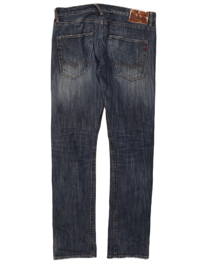 Replay Herren Slim Jeans W32 L32 Blaue Baumwolle