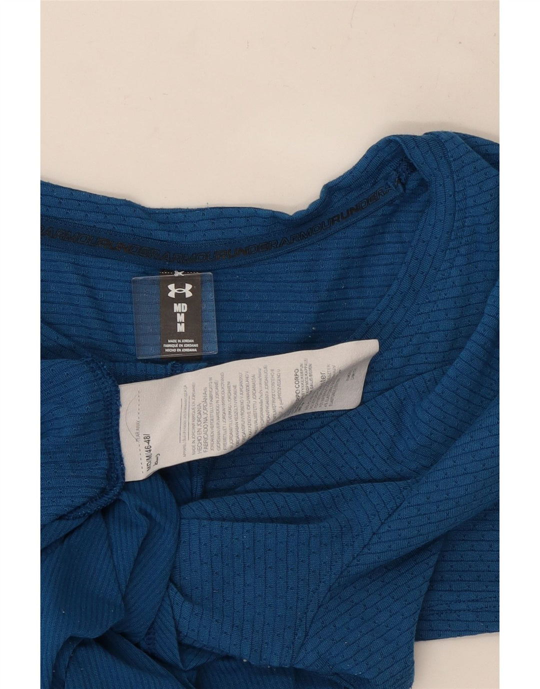 UNDER ARMOUR Damen T-Shirt Top UK 14 Mittelblaues Polyester