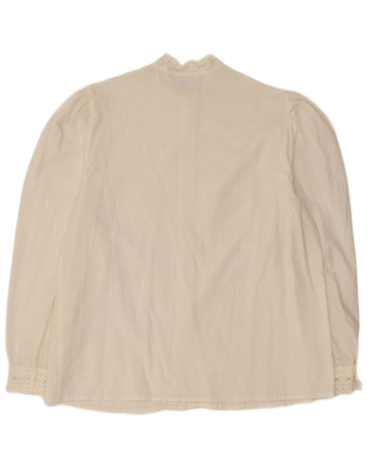 MEICO Damen Hemdbluse EU 44 XL Weiß geblümt