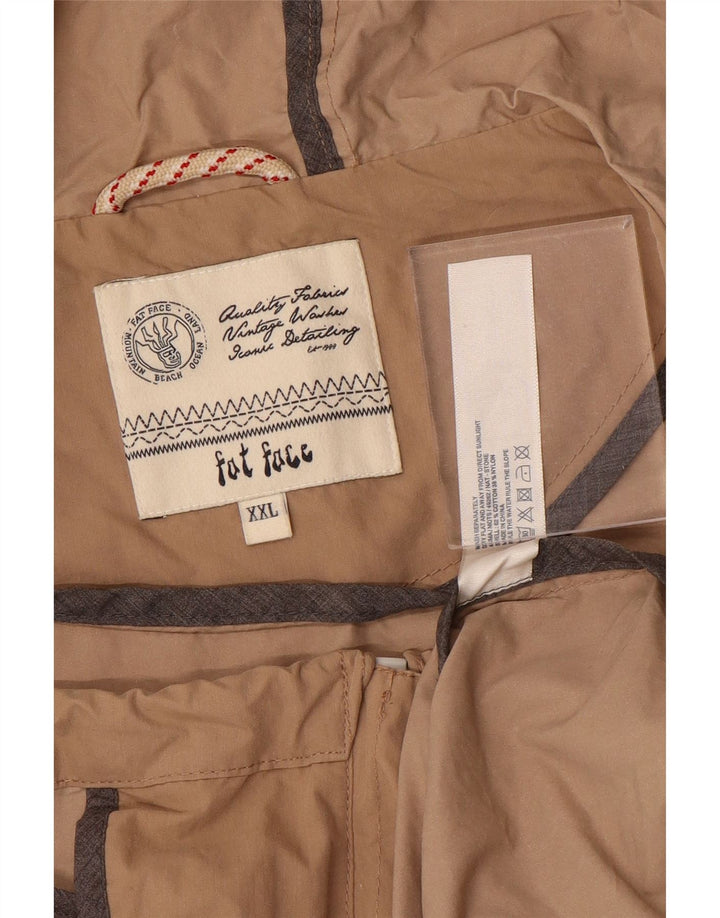 FAT FACE Herren-Windbreakerjacke mit Kapuze, UK 44, 2XL, beige Baumwolle
