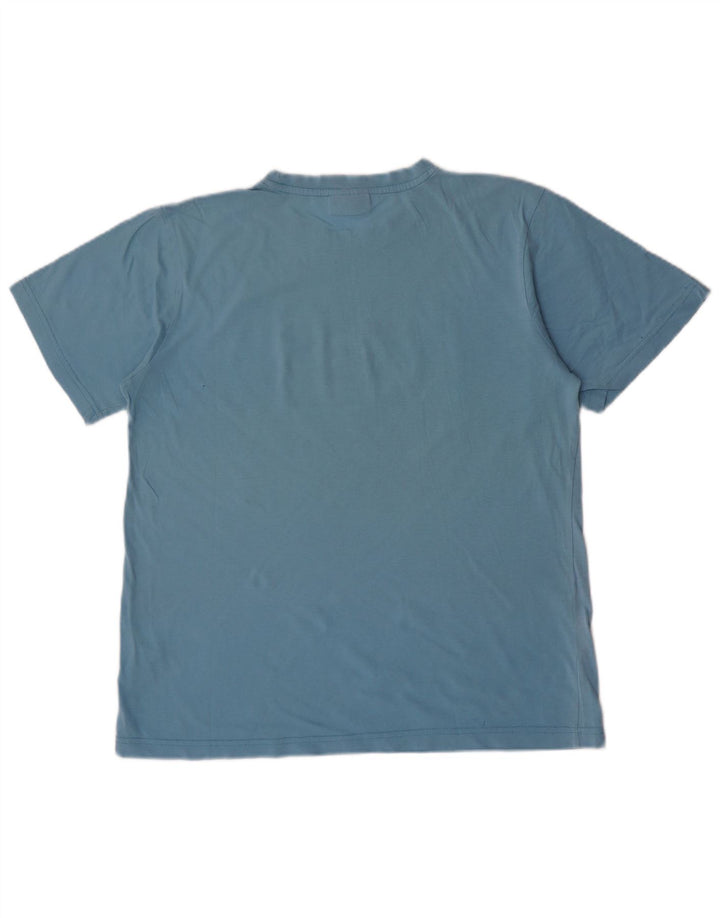 Kappa Herren Grafik-T-Shirt-Oberteil aus mittelblauer Baumwolle