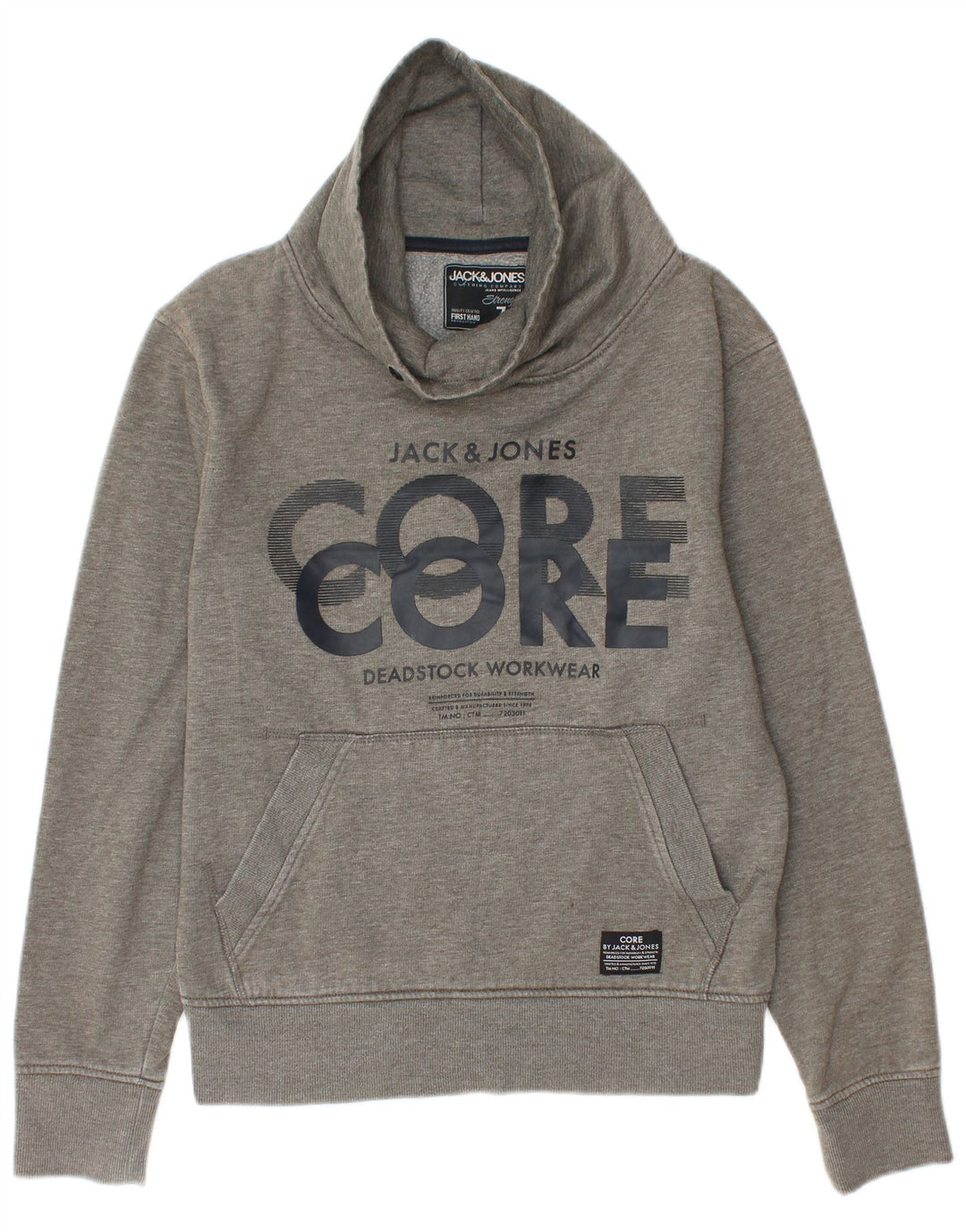 Jack & Jones Herren-Sweatshirt mit grafischem Muster, Größe S, grau meliert, Baumwolle