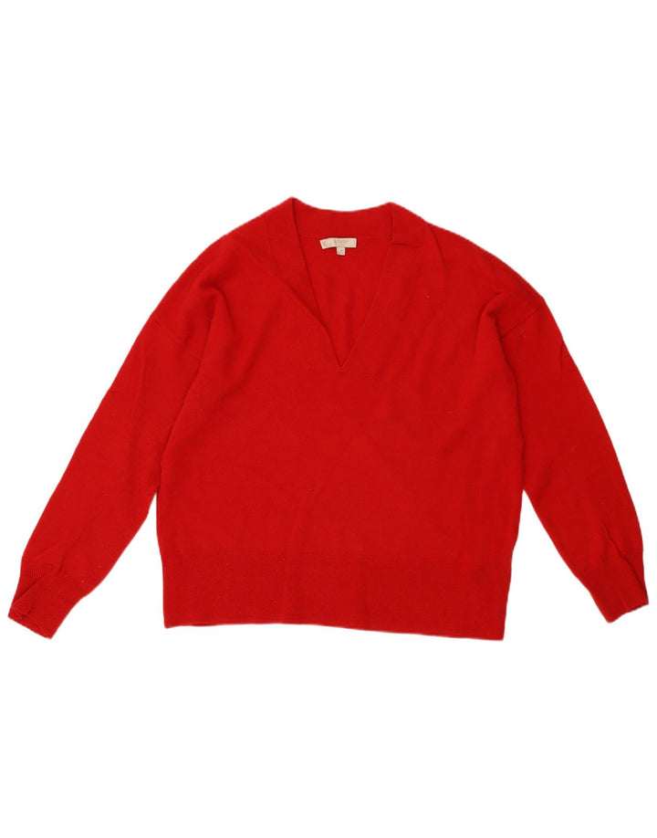 Hobbs Damen-Pullover mit V-Ausschnitt, UK 14, mittelrote Wolle