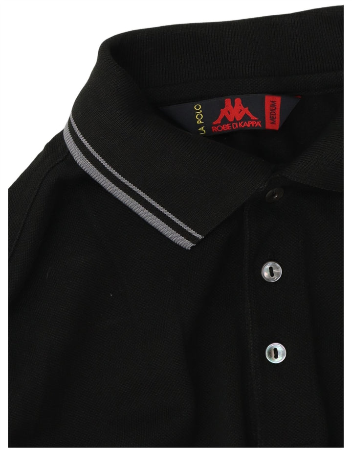 Kappa Herren Langarm-Poloshirt Medium Schwarz