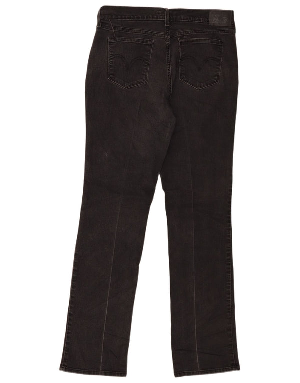 Levi's Damen 505 Straight Jeans W30 L32 Schwarze Baumwolle