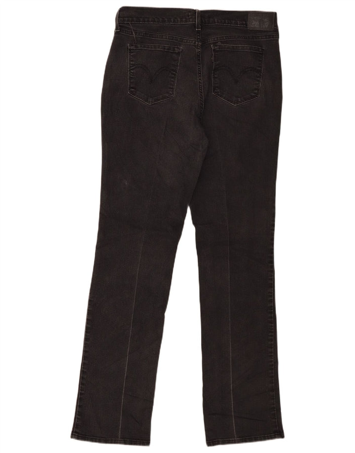 Levi's Damen 505 Straight Jeans W30 L32 Schwarze Baumwolle