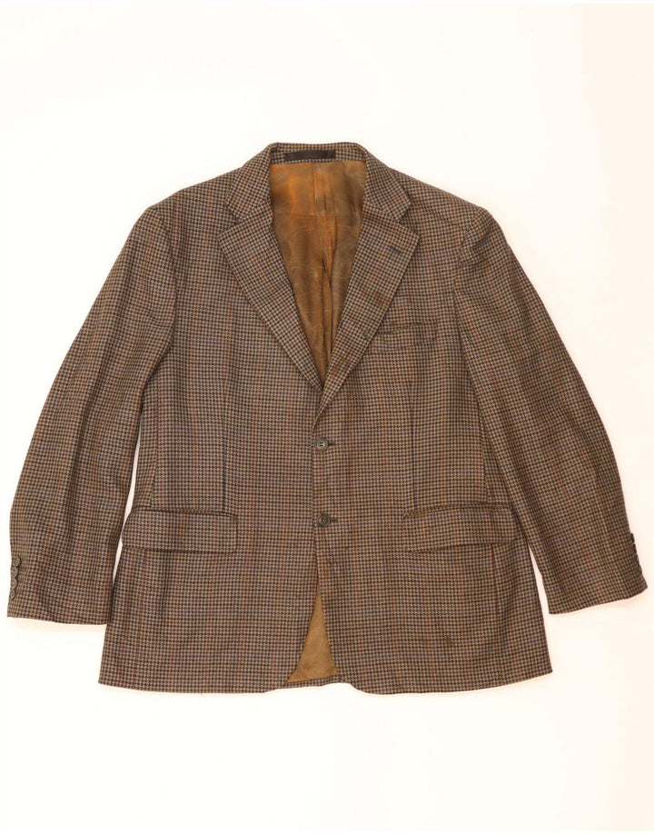 MARKS & SPENCER Herren-Blazer mit 2 Knöpfen, Gr. 42, Khaki, Hahnentrittmuster