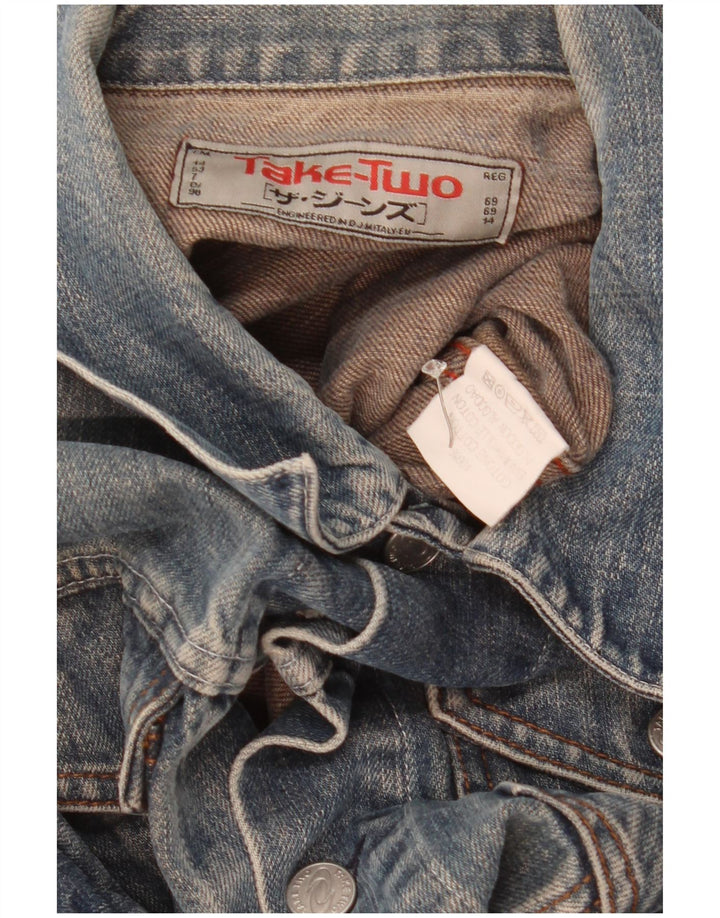 Take Two Herren Jeansjacke UK 40 Large Blau Baumwolle