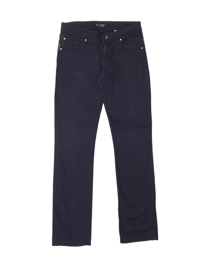 ARMANI Womens Slim Casual Trousers W26 L31 Navy Blue Vintage Armani and Second-Hand Armani from Messina Hembry 
