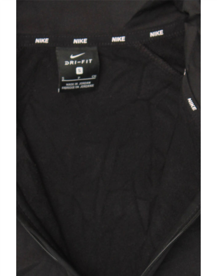NIKE Mens Dri Fit Zip Neck Sweatshirt Jumper Small Black Polyester Vintage Nike and Second-Hand Nike from Messina Hembry 