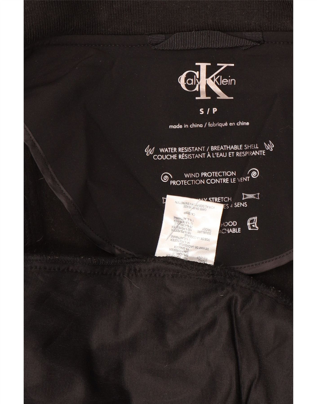 Calvin Klein Damen Regenmantel UK 10 Small Schwarz Polyester