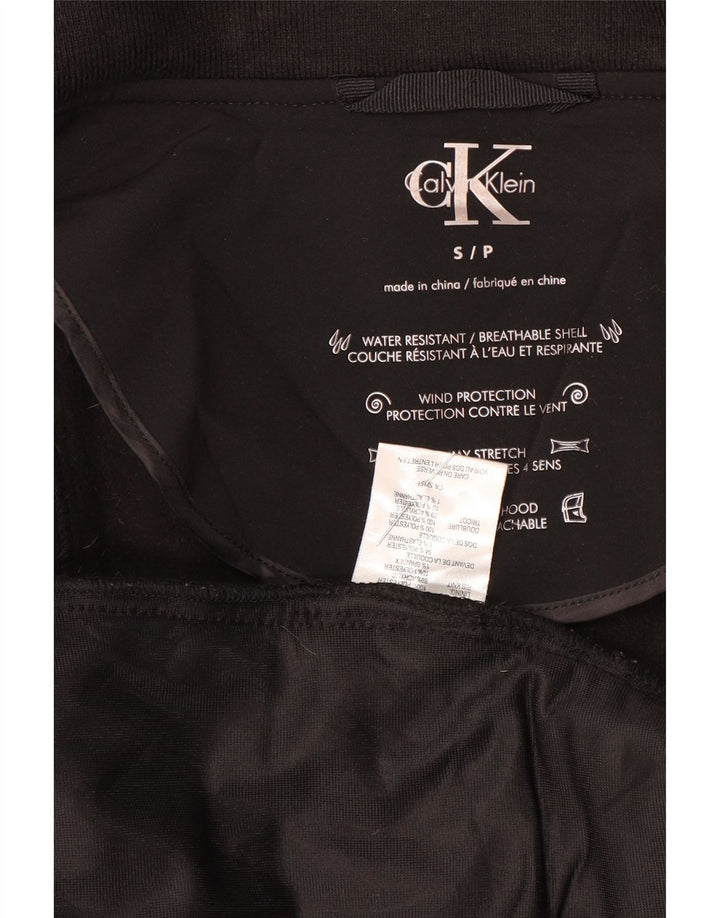 Calvin Klein Damen Regenmantel UK 10 Small Schwarz Polyester