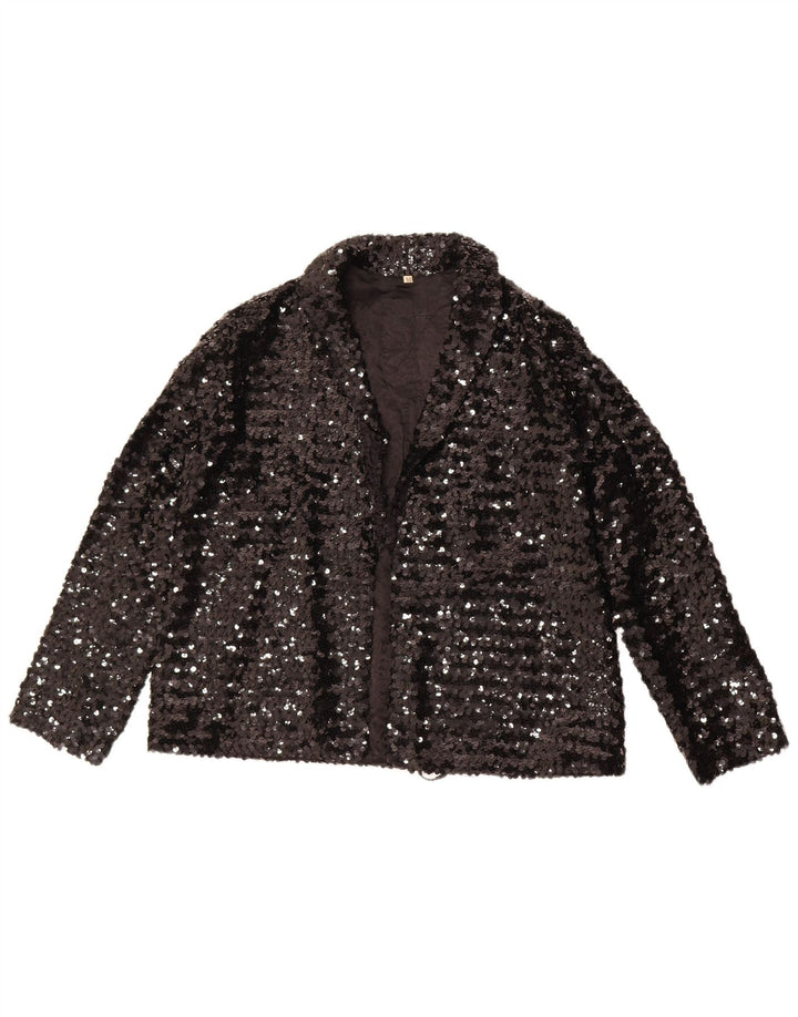 Vintage Damen Blazer Jacke IT 50 XL Schwarz