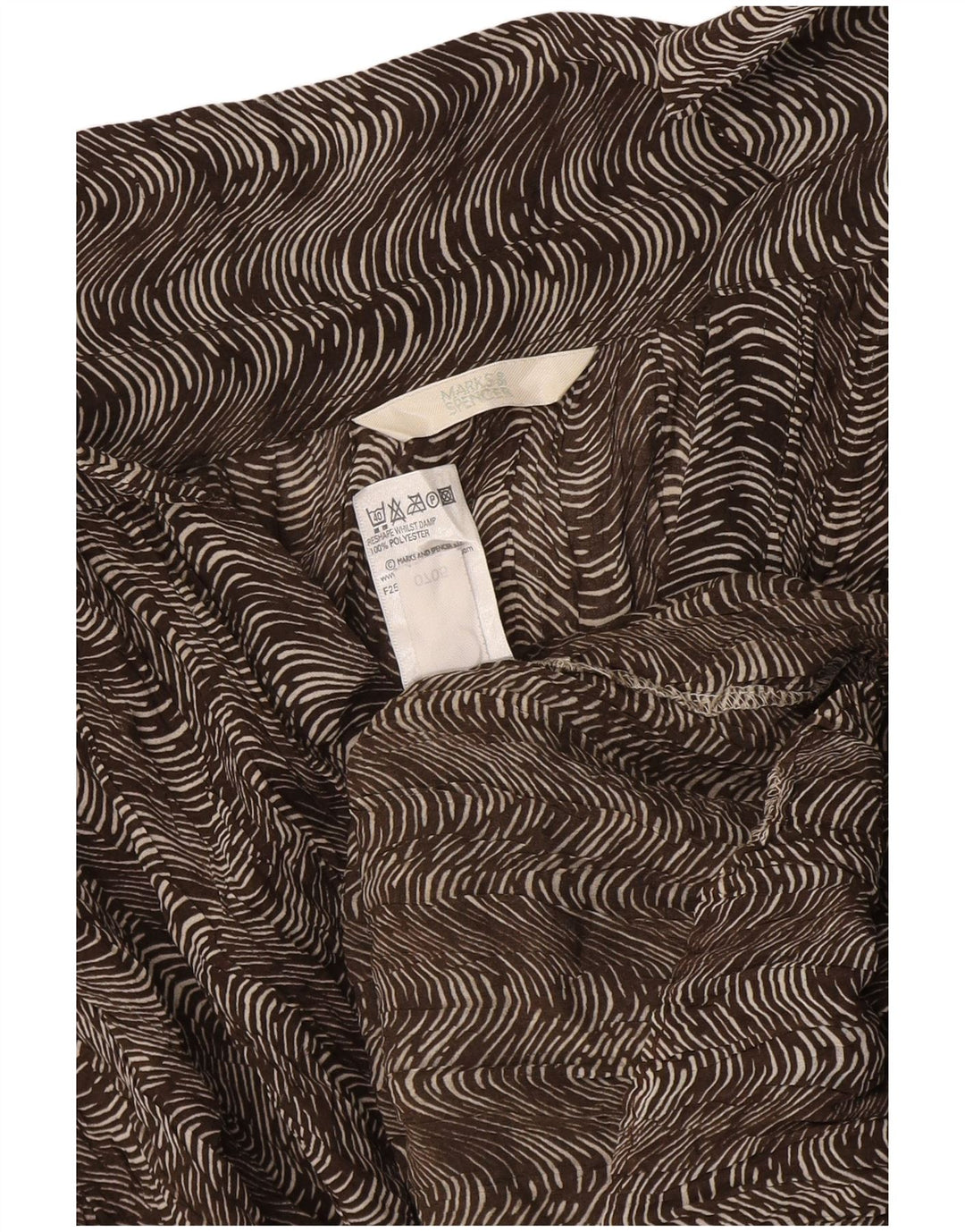 Marks & Spencer Damen Hemdbluse UK 18 XL Braun Geometrisch Polyester