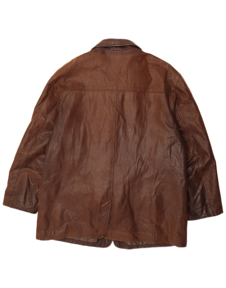 VINTAGE Herren Lederjacke IT 52 XL Braunes Leder