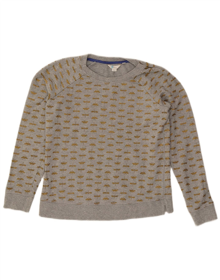 Boden Womens Crop Abstract Pattern Oversized Sweatshirt Pullover UK 6 XS Grau