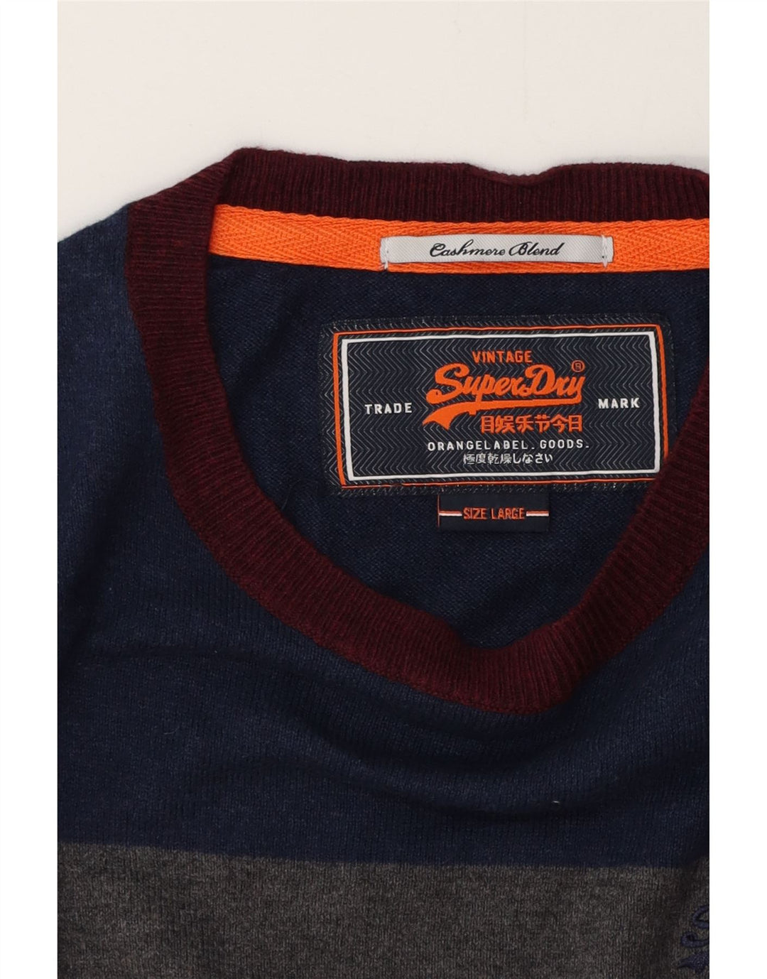 SUPERDRY Herren-Pullover mit Rundhalsausschnitt, groß, mehrfarbig, gestreift