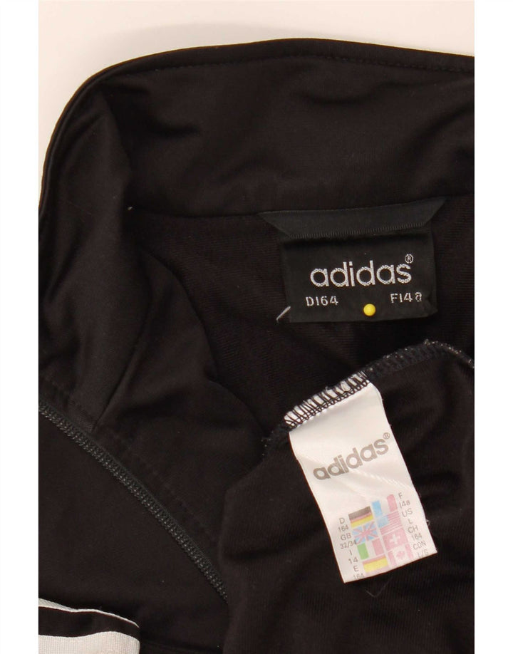 Adidas Jungen Trainingsanzug Top Jacke 13-14 Jahre Schwarz Polyester