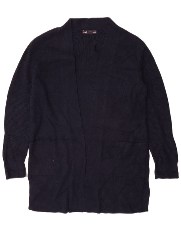 Marks & Spencer Damen Longline Open Cardigan Pullover UK 16 Large Marineblau