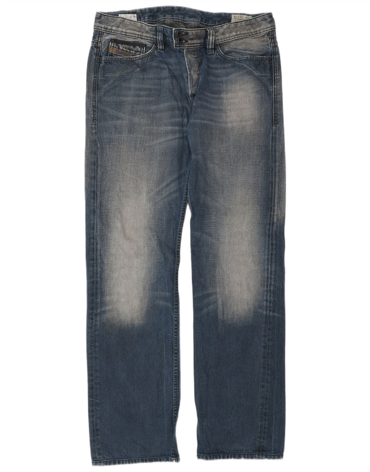 Diesel Herren Straight Jeans W33 L34 Blaue Baumwolle