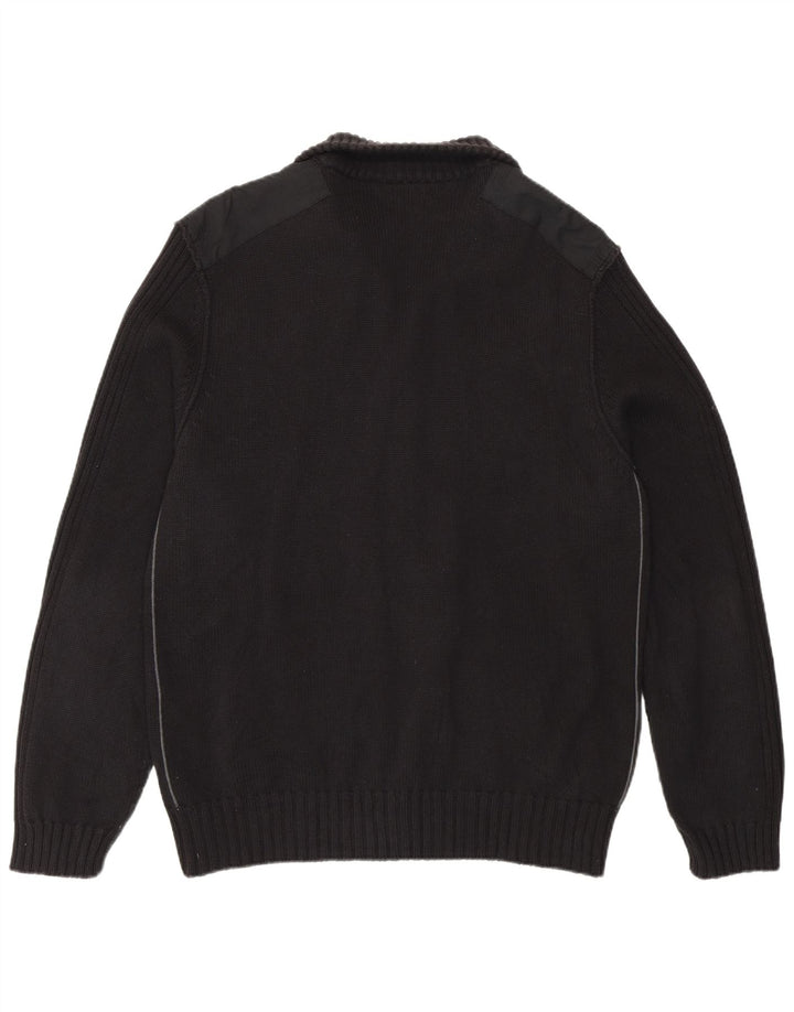 Calvin Klein Herren-Strickjacke, groß, schwarze Baumwolle