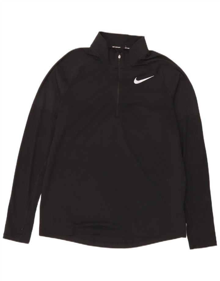 Nike Herren Dri Fit Pullover-Trainingsanzugoberteil mit Reißverschluss, Mittelschwarzes Polyester