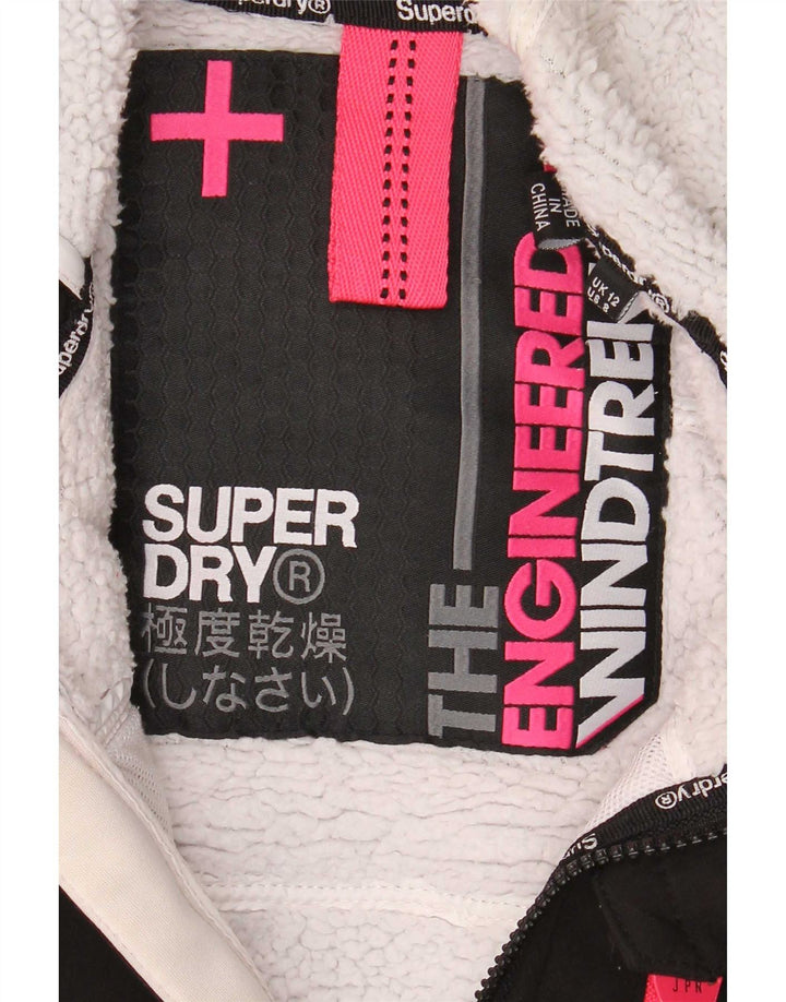 Superdry Damen-Windbreakerjacke mit Kapuze, UK 12, mittelschwarz