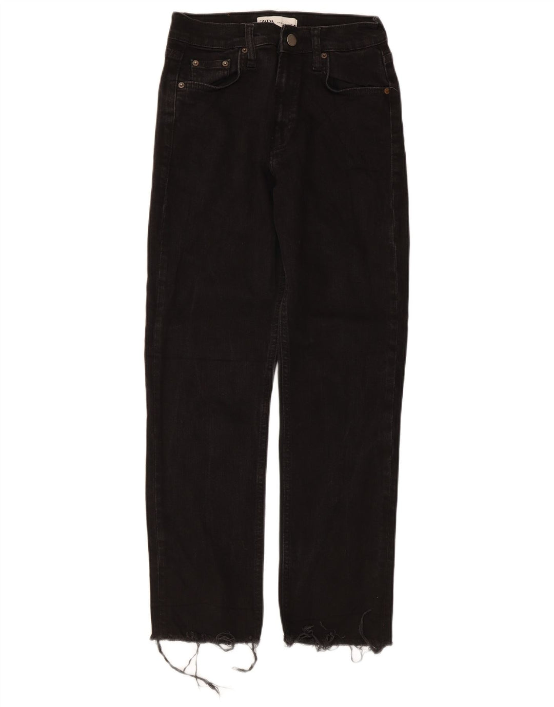 Zara Damen Straight Jeans EU 38 Small W28 L27 Schwarz
