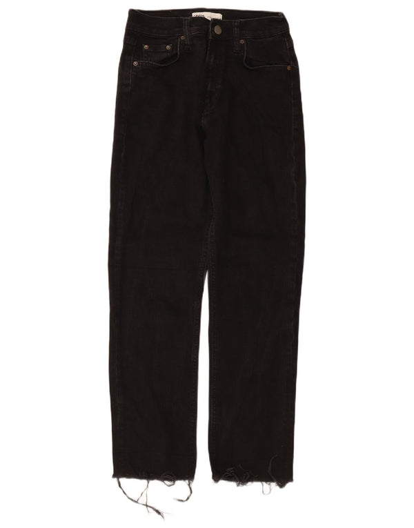 Zara Damen Straight Jeans EU 38 Small W28 L27 Schwarz