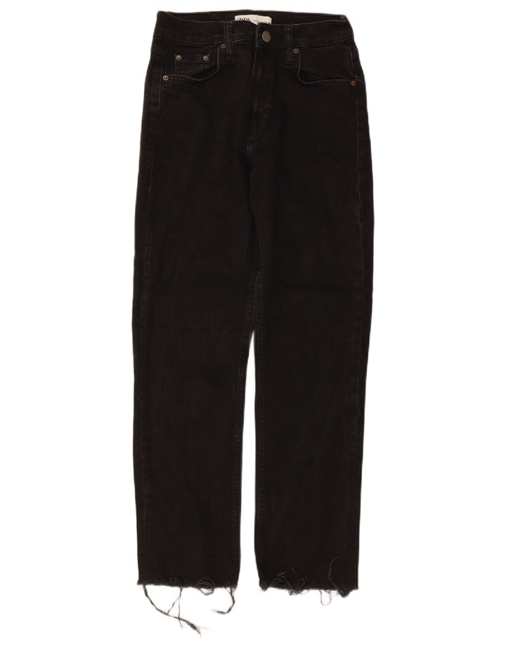 Zara Damen Straight Jeans EU 38 Small W28 L27 Schwarz