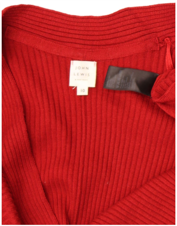 John Lewis Damen-Strickjacke, übergroß, offen, Gr. 10, Größe S, Rot, Polyester